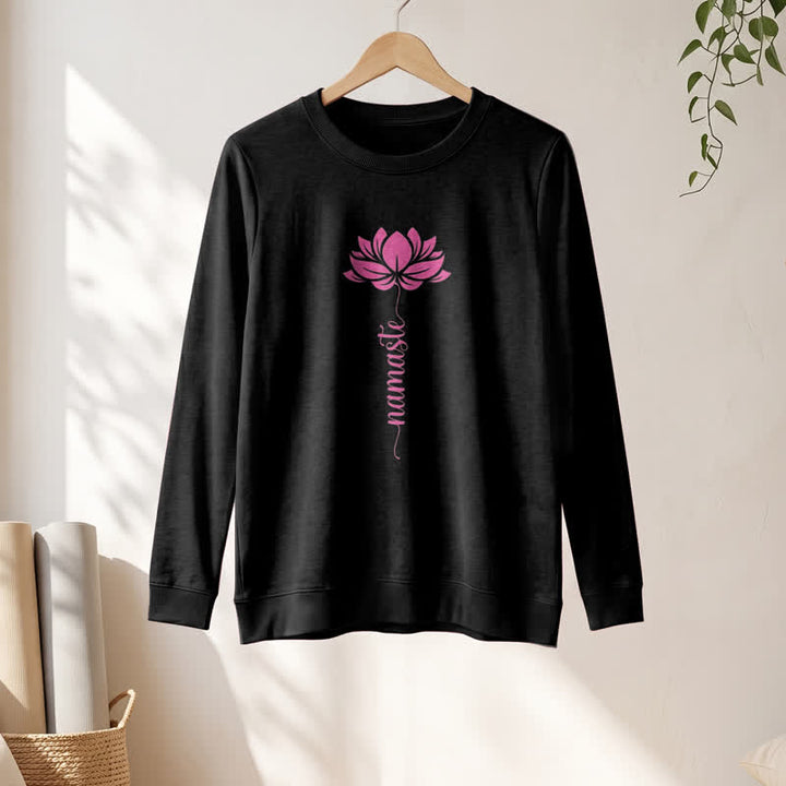 Camicia a maniche lunghe da donna Olivenorma in morbido cotone con stampa Namaste Lotus. - image 7