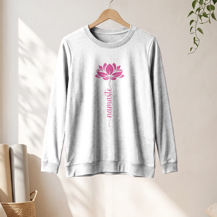 Camicia a maniche lunghe da donna Olivenorma in morbido cotone con stampa Namaste Lotus. - image 4