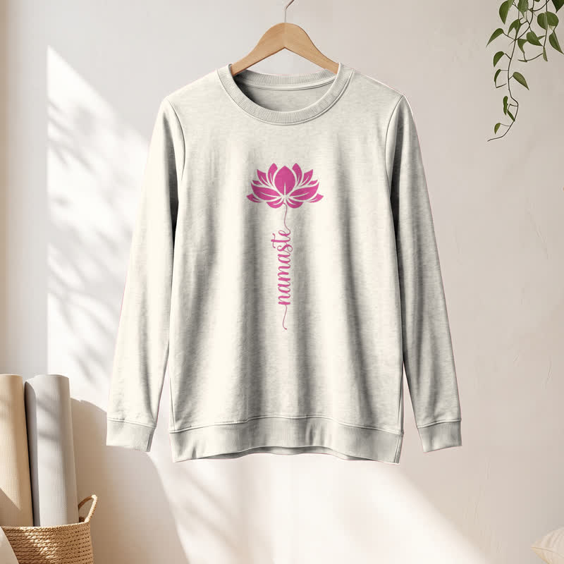 Camicia a maniche lunghe da donna Olivenorma in morbido cotone con stampa Namaste Lotus. - image 10