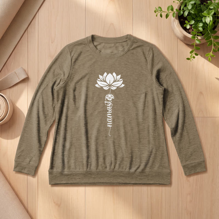 Camicia a maniche lunghe da donna Olivenorma in morbido cotone con stampa Namaste Lotus. - Caffè - 2XL - image 24