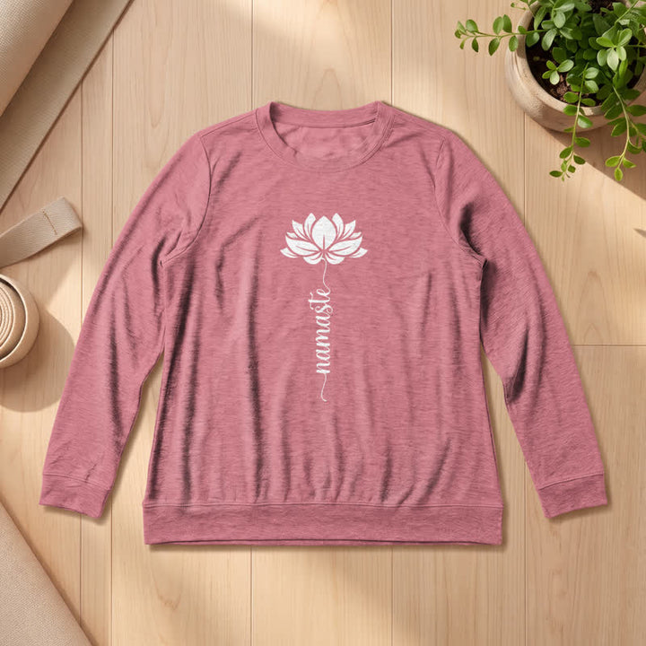 Camicia a maniche lunghe da donna Olivenorma in morbido cotone con stampa Namaste Lotus. - Oro rosa - 2XL - image 0