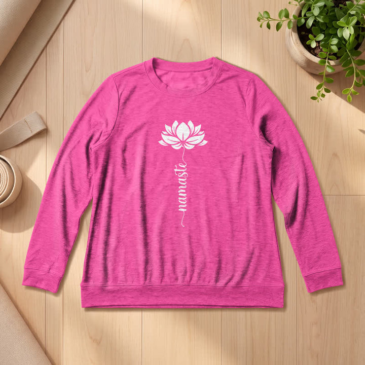 Camicia a maniche lunghe da donna Olivenorma in morbido cotone con stampa Namaste Lotus. - Rosa - 2XL - image 18