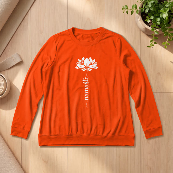 Camicia a maniche lunghe da donna Olivenorma in morbido cotone con stampa Namaste Lotus. - Arancia - 2XL - image 27