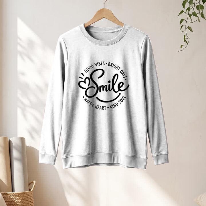 Camicia a maniche lunghe da donna Olivenorma in morbido misto cotone con stampa di una citazione sorridente. - image 4