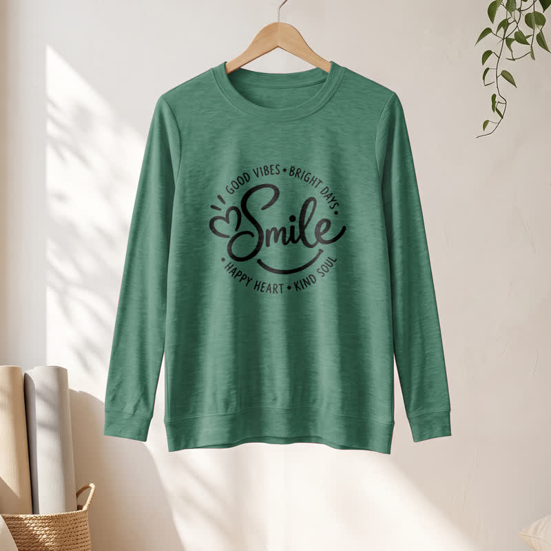 Camicia a maniche lunghe da donna Olivenorma in morbido misto cotone con stampa di una citazione sorridente. - image 22