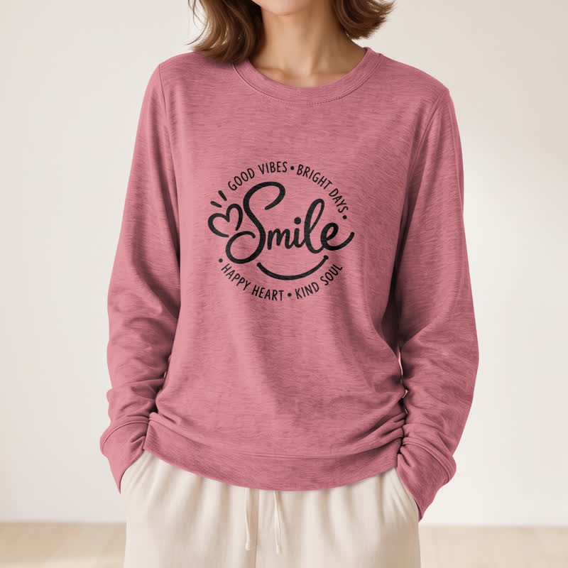 Camicia a maniche lunghe da donna Olivenorma in morbido misto cotone con stampa di una citazione sorridente. - Oro rosa - 2XL - image 9