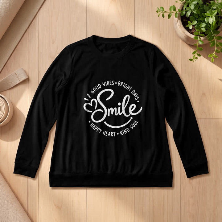 Camicia a maniche lunghe da donna Olivenorma in morbido misto cotone con stampa di una citazione sorridente. - image 8