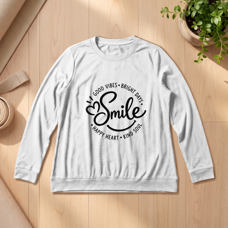 Camicia a maniche lunghe da donna Olivenorma in morbido misto cotone con stampa di una citazione sorridente. - image 5