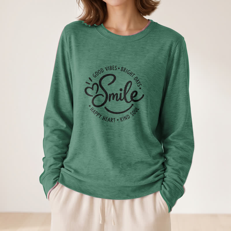 Camicia a maniche lunghe da donna Olivenorma in morbido misto cotone con stampa di una citazione sorridente. - Verde Vintage - 2XL - image 21