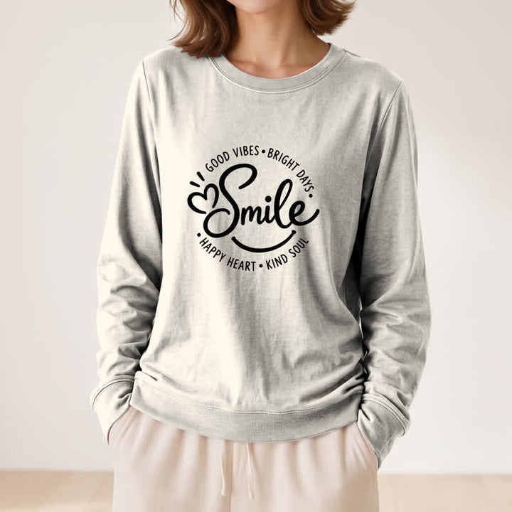 Camicia a maniche lunghe da donna Olivenorma in morbido misto cotone con stampa di una citazione sorridente. - Colore sabbia - 2XL - image 12
