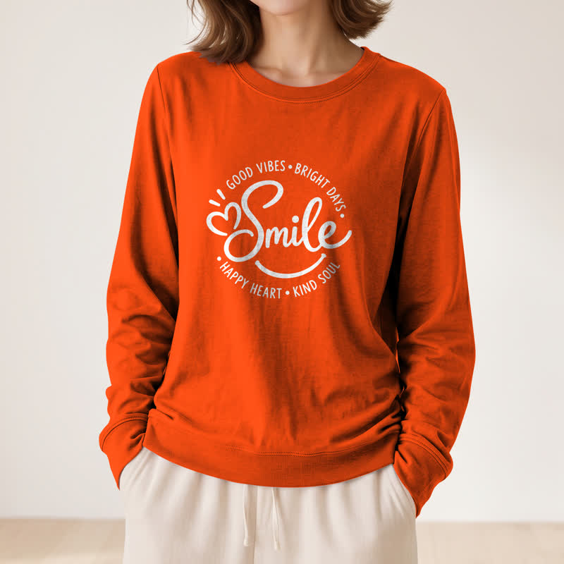 Camicia a maniche lunghe da donna Olivenorma in morbido misto cotone con stampa di una citazione sorridente. - Arancia - 2XL - image 27