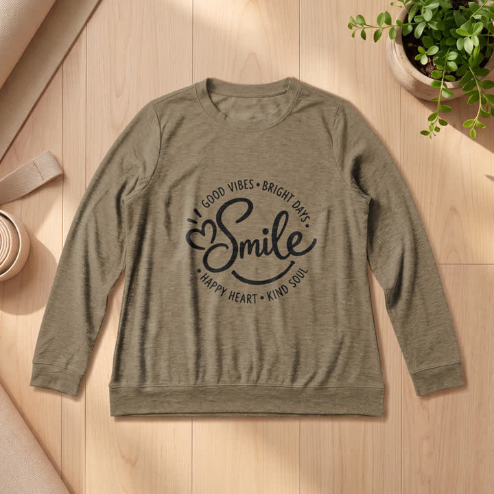 Camicia a maniche lunghe da donna Olivenorma in morbido misto cotone con stampa di una citazione sorridente. - image 26