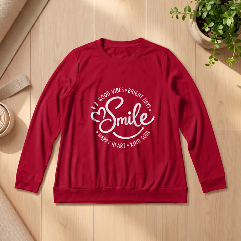Camicia a maniche lunghe da donna Olivenorma in morbido misto cotone con stampa di una citazione sorridente. - image 32