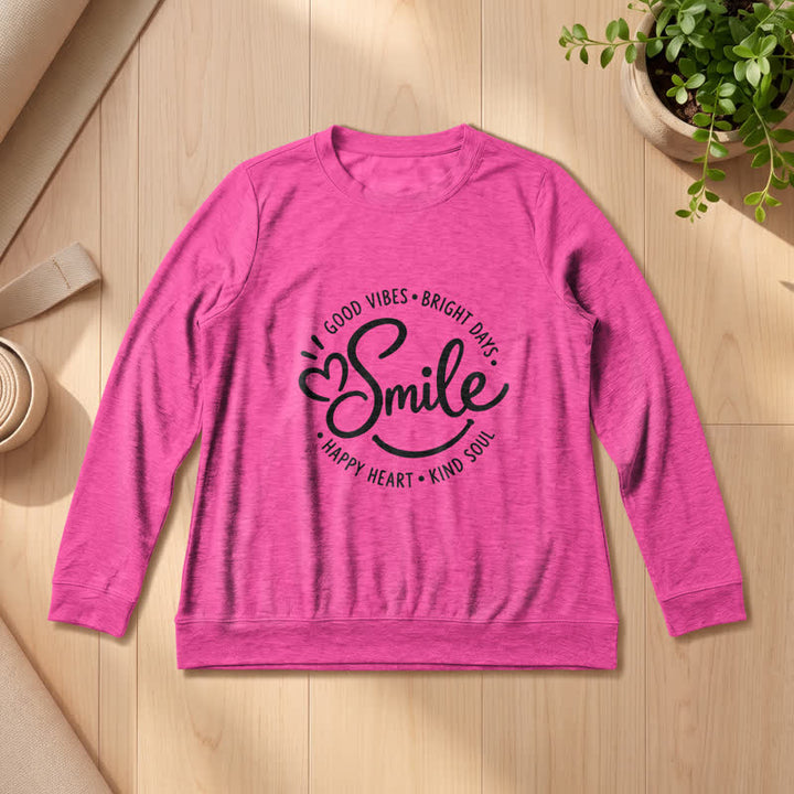 Camicia a maniche lunghe da donna Olivenorma in morbido misto cotone con stampa di una citazione sorridente. - image 20