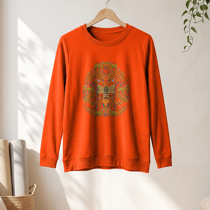 Camicia a maniche lunghe da donna Olivenorma in morbido misto cotone con stampa floreale e ape. - image 28