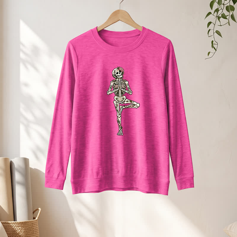 Camicia a maniche lunghe da donna Olivenorma in misto cotone con stampa artistica di scheletro di loto. - image 19