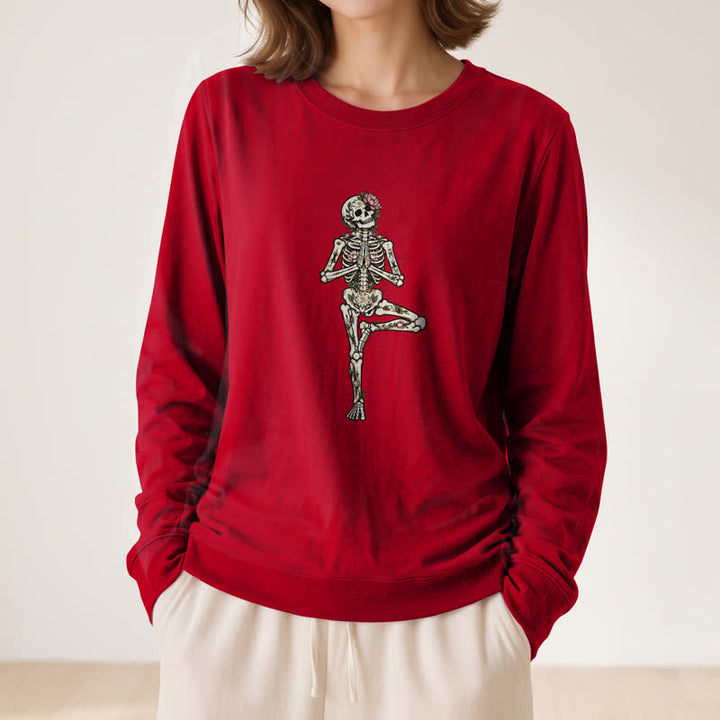 Camicia a maniche lunghe da donna Olivenorma in misto cotone con stampa artistica di scheletro di loto. - image 32