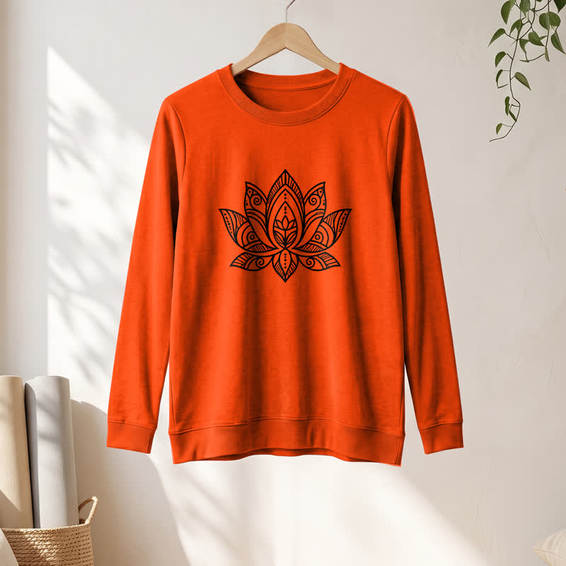 Camicia a maniche lunghe da donna Olivenorma in morbido misto cotone con stampa mandala e loto. - image 28
