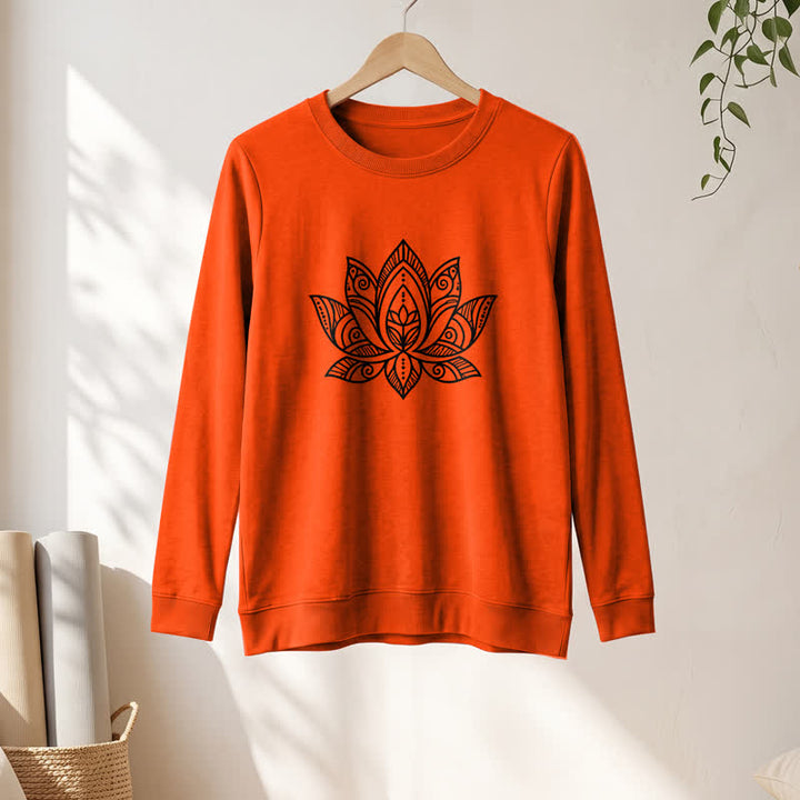 Camicia a maniche lunghe da donna Olivenorma in morbido misto cotone con stampa mandala e loto. - image 28