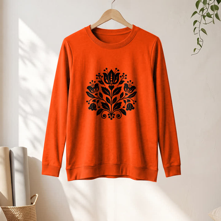 Camicia a maniche lunghe da donna Olivenorma in morbido misto cotone con stampa floreale folk. - image 28
