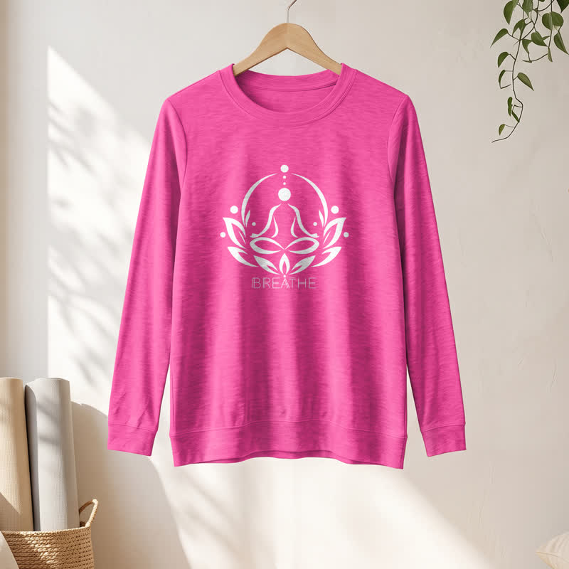 Camicia a maniche lunghe da donna Olivenorma in misto cotone con stampa a figure di loto - image 19