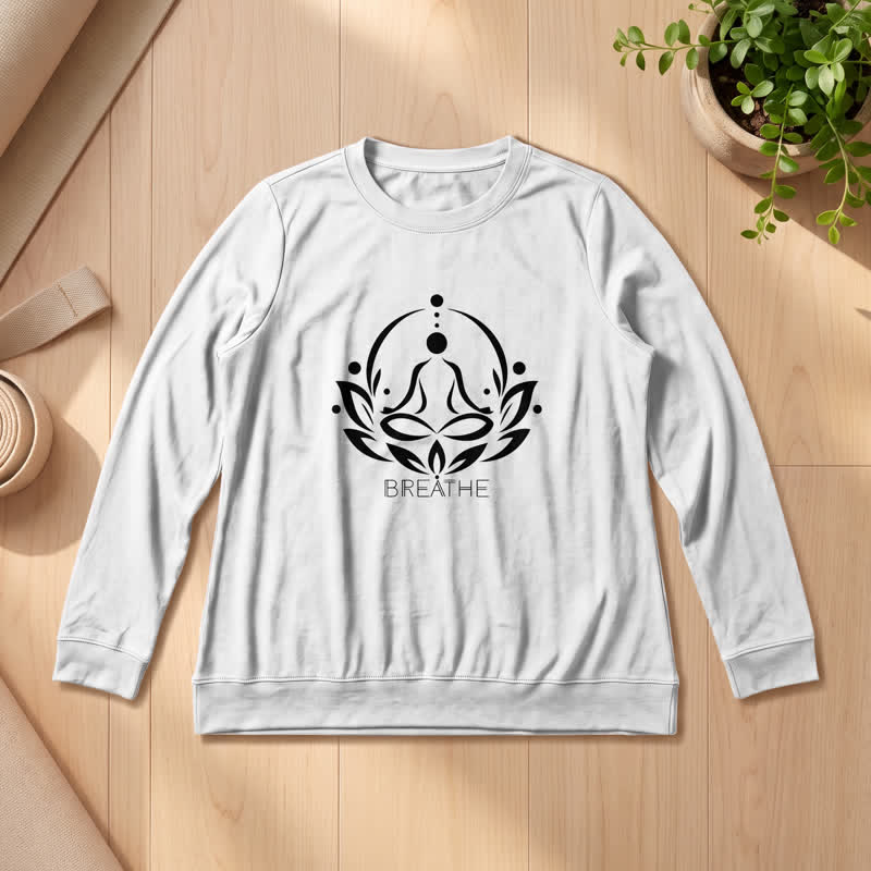 Camicia a maniche lunghe da donna Olivenorma in misto cotone con stampa a figure di loto - Bianco - 2XL - image 0