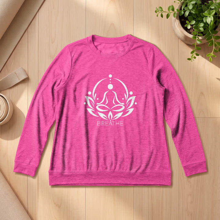 Camicia a maniche lunghe da donna Olivenorma in misto cotone con stampa a figure di loto - Rosa - 2XL - image 18