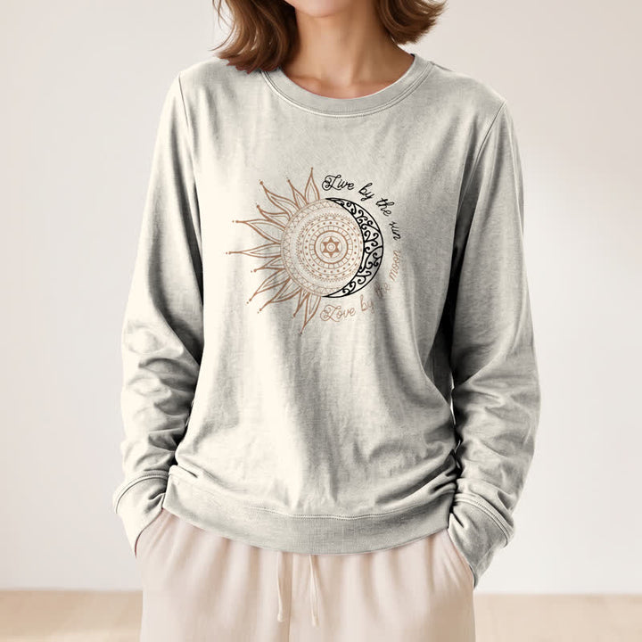 Camicia a maniche lunghe da donna Olivenorma in morbido misto cotone con stampa mandala sole luna - image 14