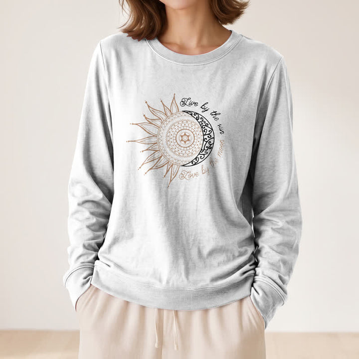 Camicia a maniche lunghe da donna Olivenorma in morbido misto cotone con stampa mandala sole luna - image 5