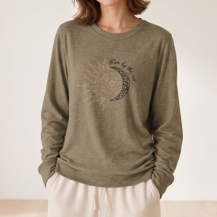 Camicia a maniche lunghe da donna Olivenorma in morbido misto cotone con stampa mandala sole luna - image 26