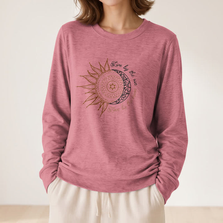 Camicia a maniche lunghe da donna Olivenorma in morbido misto cotone con stampa mandala sole luna - image 11
