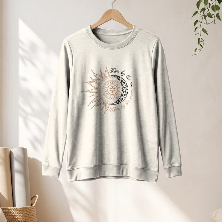 Camicia a maniche lunghe da donna Olivenorma in morbido misto cotone con stampa mandala sole luna - image 13