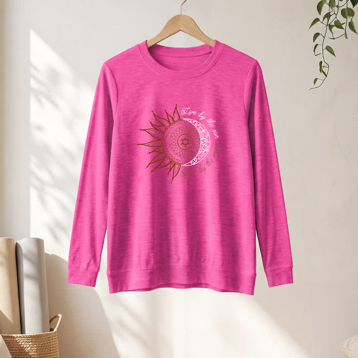 Camicia a maniche lunghe da donna Olivenorma in morbido misto cotone con stampa mandala sole luna - image 22