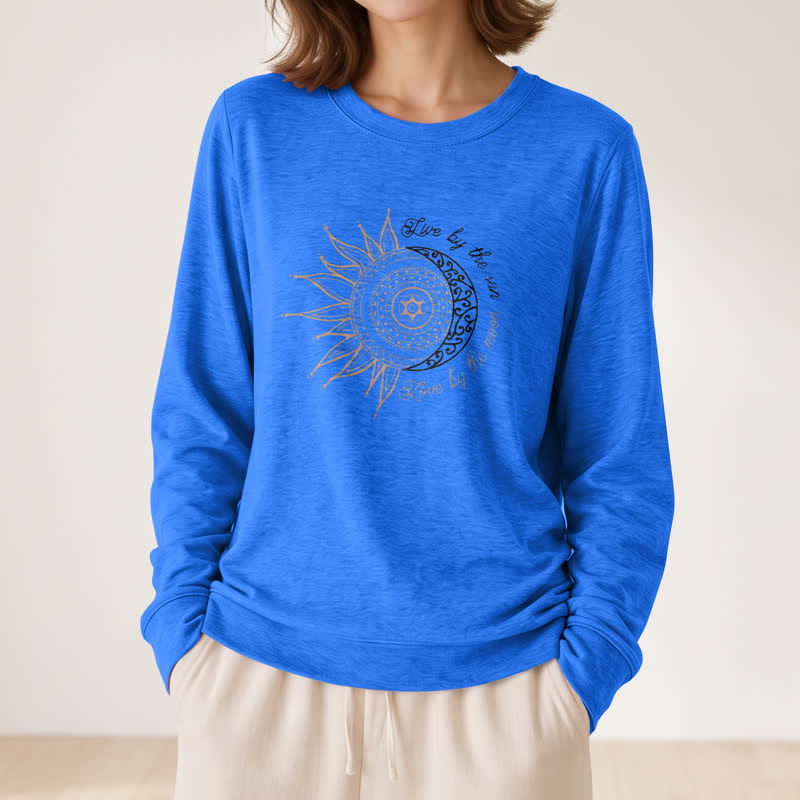 Camicia a maniche lunghe da donna Olivenorma in morbido misto cotone con stampa mandala sole luna - image 20