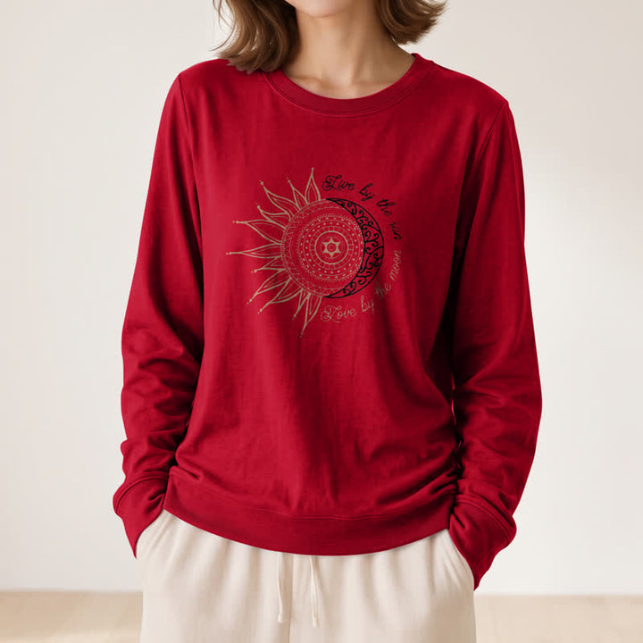 Camicia a maniche lunghe da donna Olivenorma in morbido misto cotone con stampa mandala sole luna - image 32