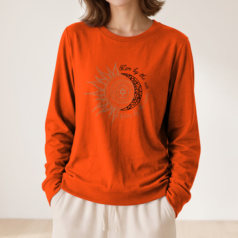 Camicia a maniche lunghe da donna Olivenorma in morbido misto cotone con stampa mandala sole luna - image 29
