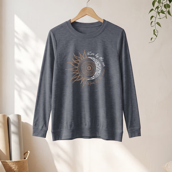 Camicia a maniche lunghe da donna Olivenorma in morbido misto cotone con stampa mandala sole luna - image 16