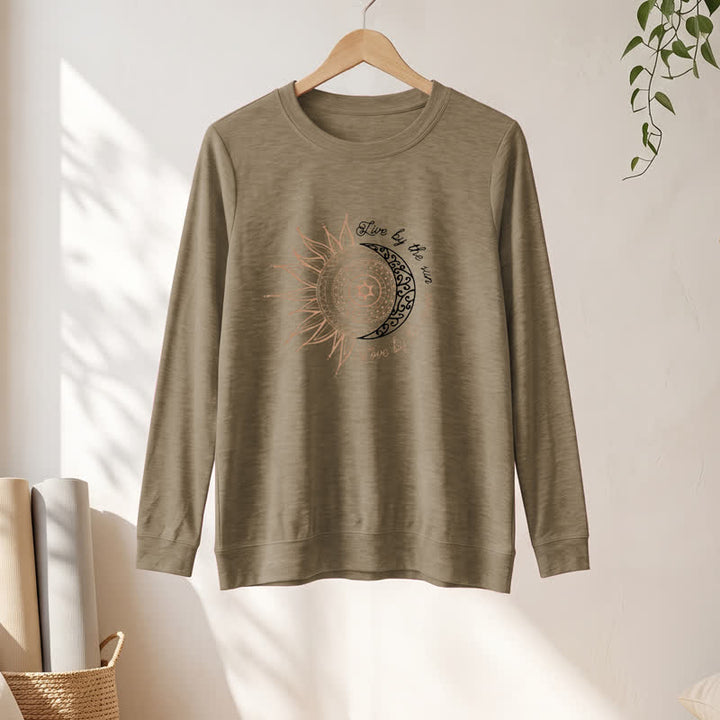 Camicia a maniche lunghe da donna Olivenorma in morbido misto cotone con stampa mandala sole luna - image 25