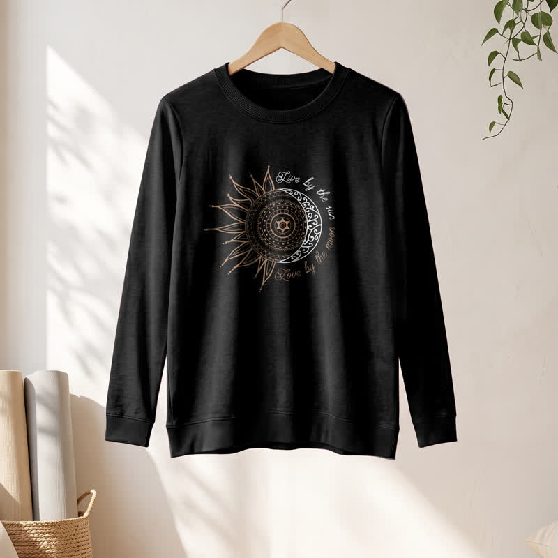 Camicia a maniche lunghe da donna Olivenorma in morbido misto cotone con stampa mandala sole luna - image 7