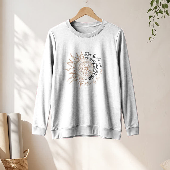 Camicia a maniche lunghe da donna Olivenorma in morbido misto cotone con stampa mandala sole luna - image 4