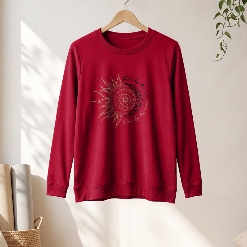 Camicia a maniche lunghe da donna Olivenorma in morbido misto cotone con stampa mandala sole luna - image 31