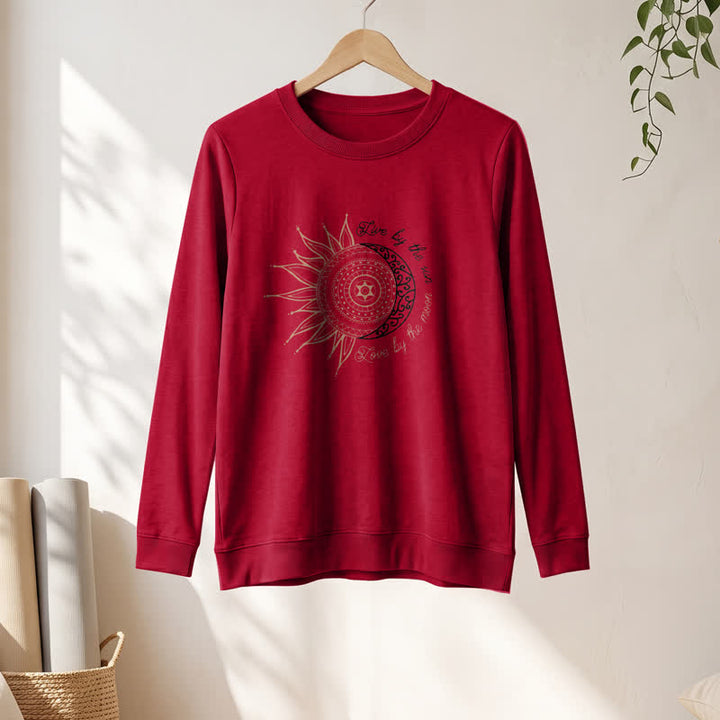 Camicia a maniche lunghe da donna Olivenorma in morbido misto cotone con stampa mandala sole luna - image 31