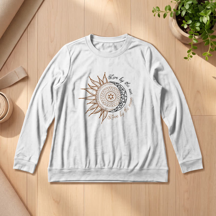 Camicia a maniche lunghe da donna Olivenorma in morbido misto cotone con stampa mandala sole luna - Bianco - 2XL - image 3