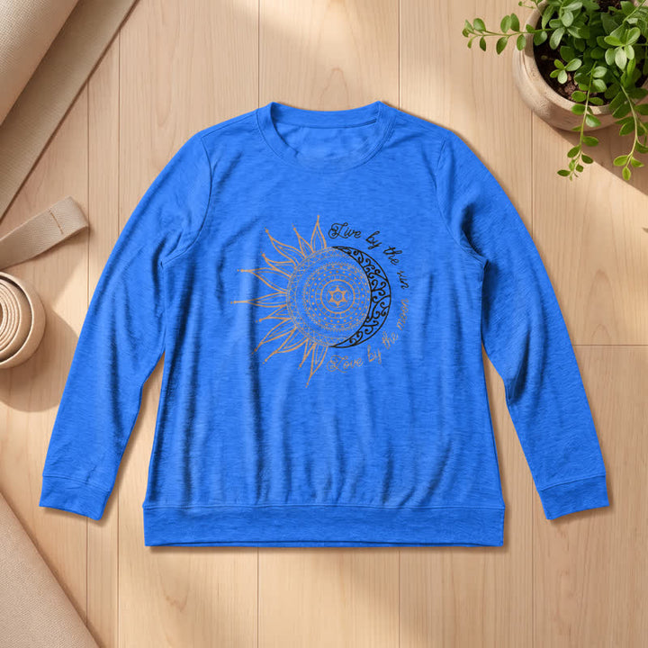 Camicia a maniche lunghe da donna Olivenorma in morbido misto cotone con stampa mandala sole luna - Blu vintage - 2XL - image 18