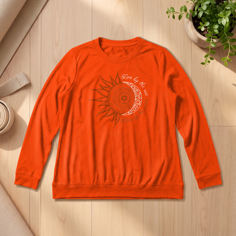 Camicia a maniche lunghe da donna Olivenorma in morbido misto cotone con stampa mandala sole luna - Arancia - 2XL - image 27
