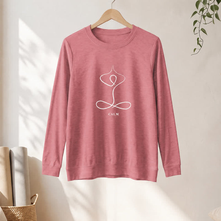 Camicia a maniche lunghe da donna Olivenorma in misto cotone con stampa artistica "Breath & Calm". - image 19