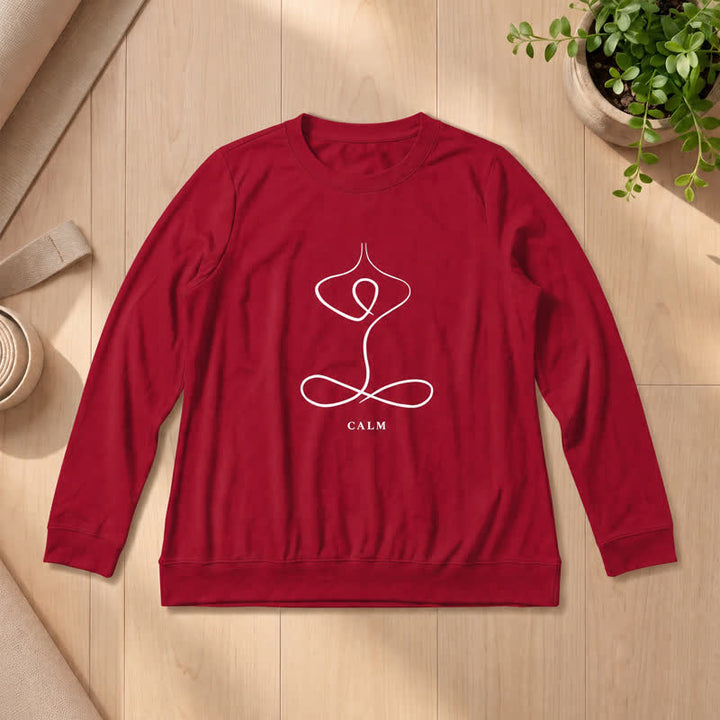 Camicia a maniche lunghe da donna Olivenorma in misto cotone con stampa artistica "Breath & Calm". - CALMA - Vino - 2XL - image 60