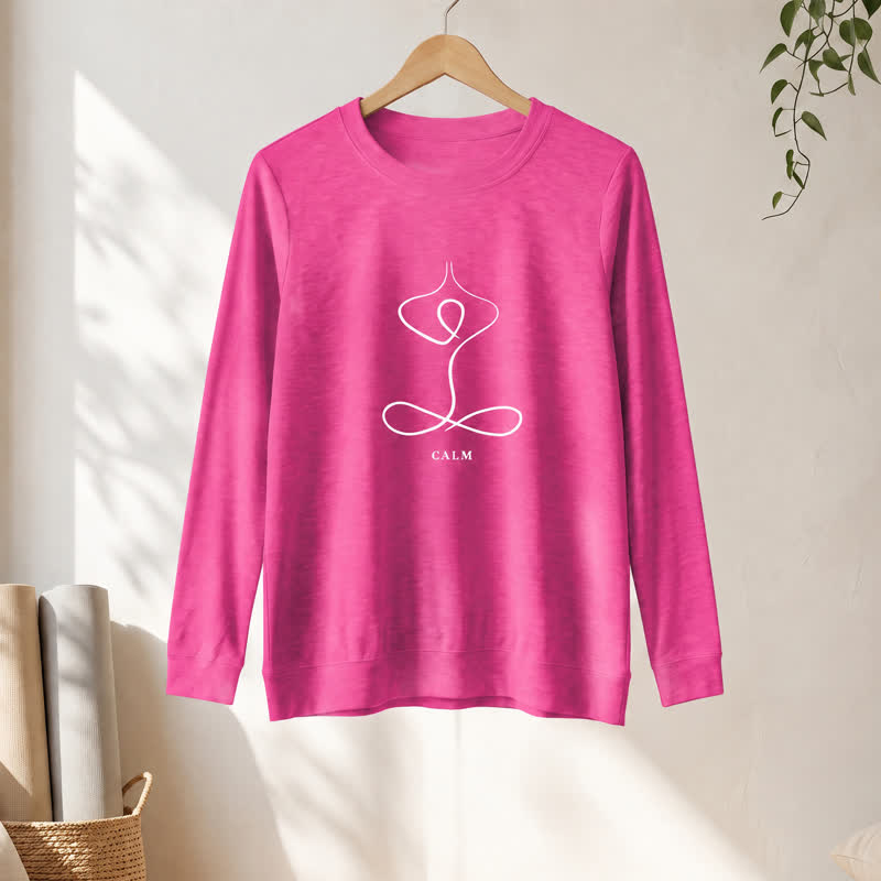 Camicia a maniche lunghe da donna Olivenorma in misto cotone con stampa artistica "Breath & Calm". - image 37