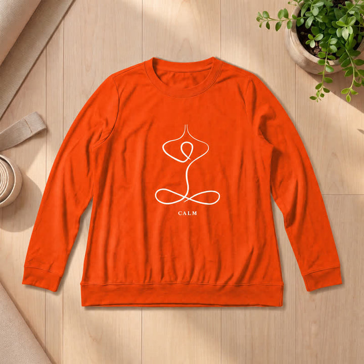 Camicia a maniche lunghe da donna Olivenorma in misto cotone con stampa artistica "Breath & Calm". - image 55