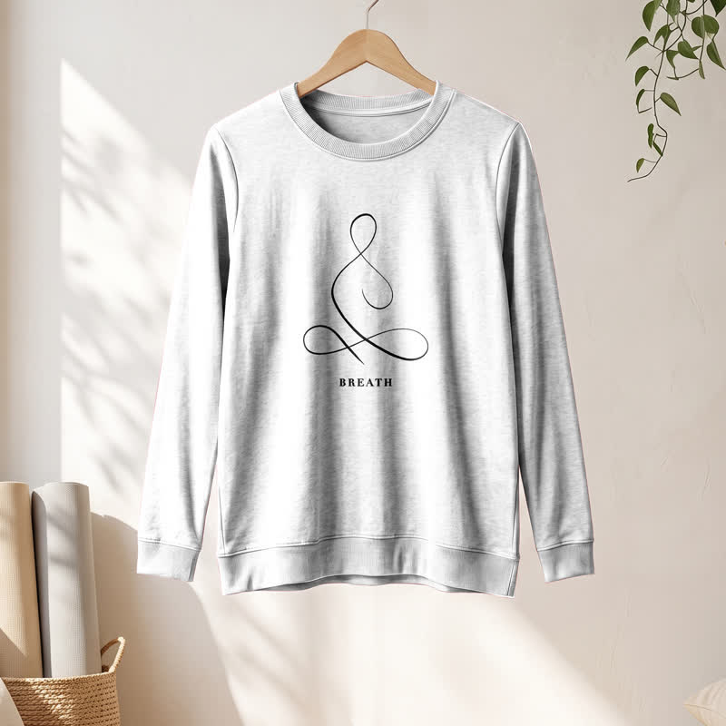 Camicia a maniche lunghe da donna Olivenorma in misto cotone con stampa artistica "Breath & Calm". - image 10